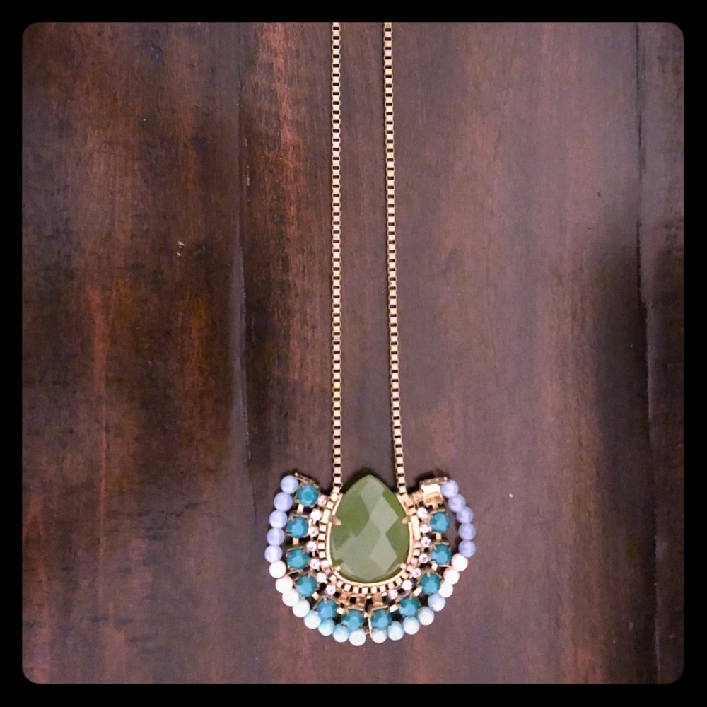 Anthropologie green and gold necklace